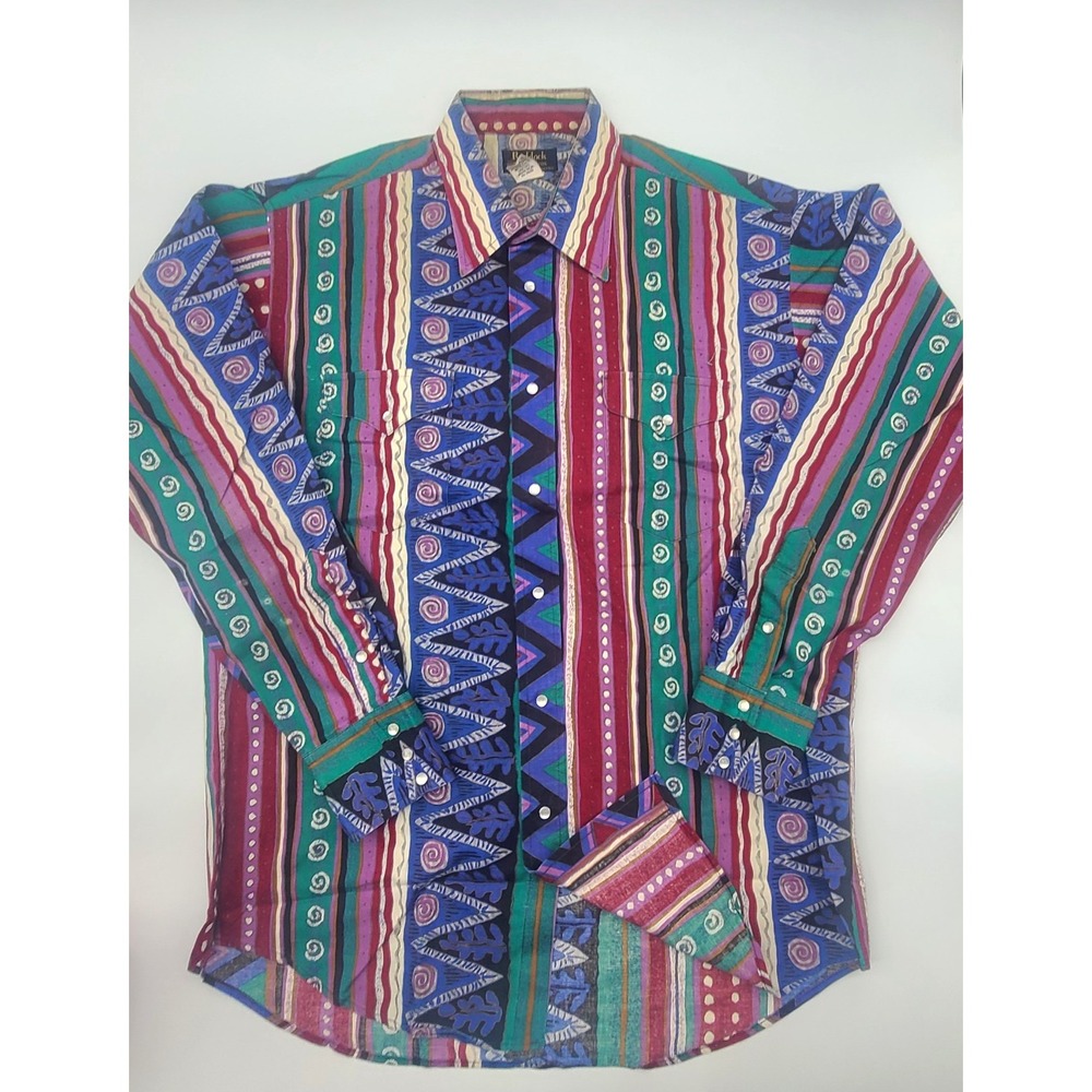 VTG Ruddock Bros Southwestern Western Shirt L Rodeo Distressed Cowboy Rustler